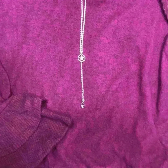 NWT Ally B magenta sweater with necklace size XL - Picture 3 of 6
